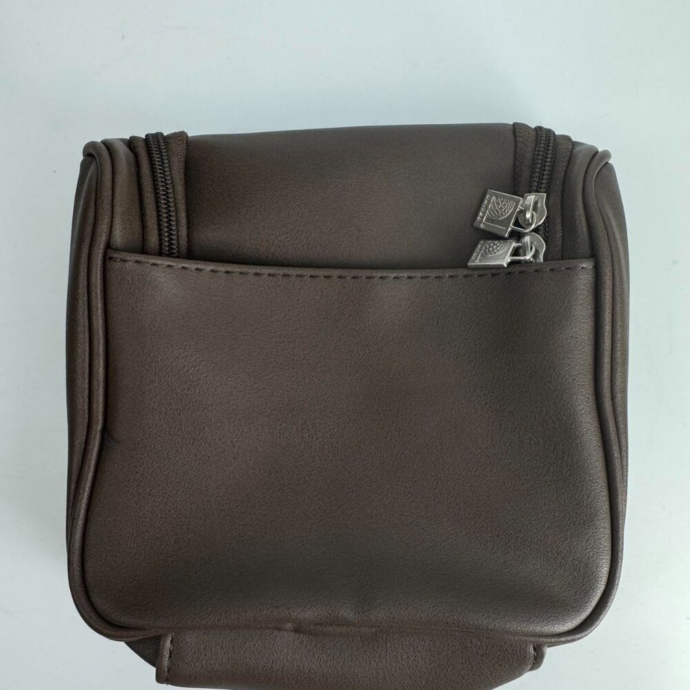 United Airlines Global First Hanging Toiletry Bag Brown Travel Amenity Case - Picture 3 of 4